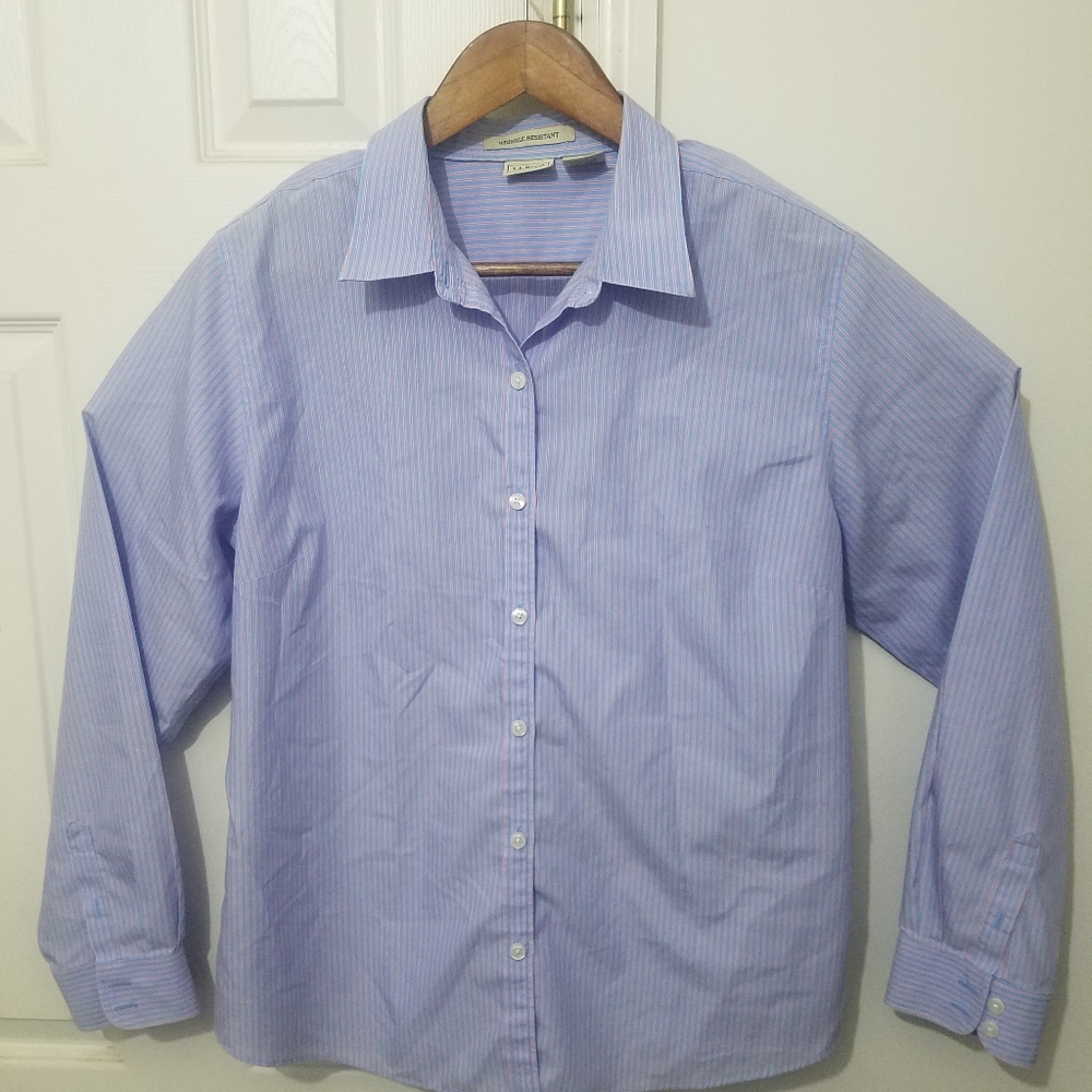 L.L. Bean Women's Stripe Button Long Sleeve Shirt